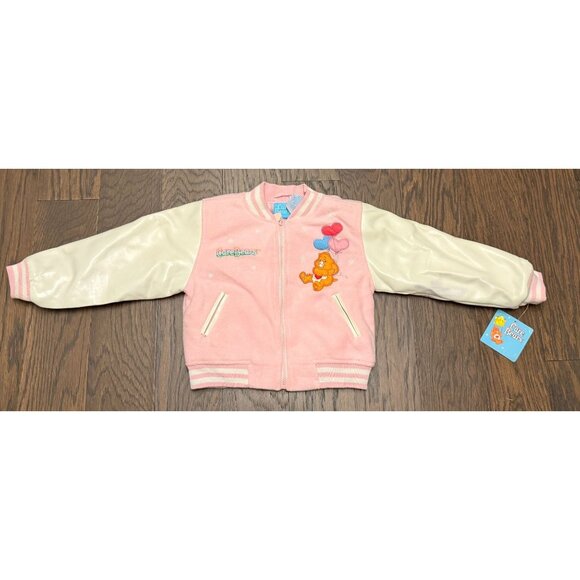 Vintage Care Bears Pink Toddler Jacket Size 6 Kid Balloons Embroidered 2003 Y2K - Picture 1 of 15
